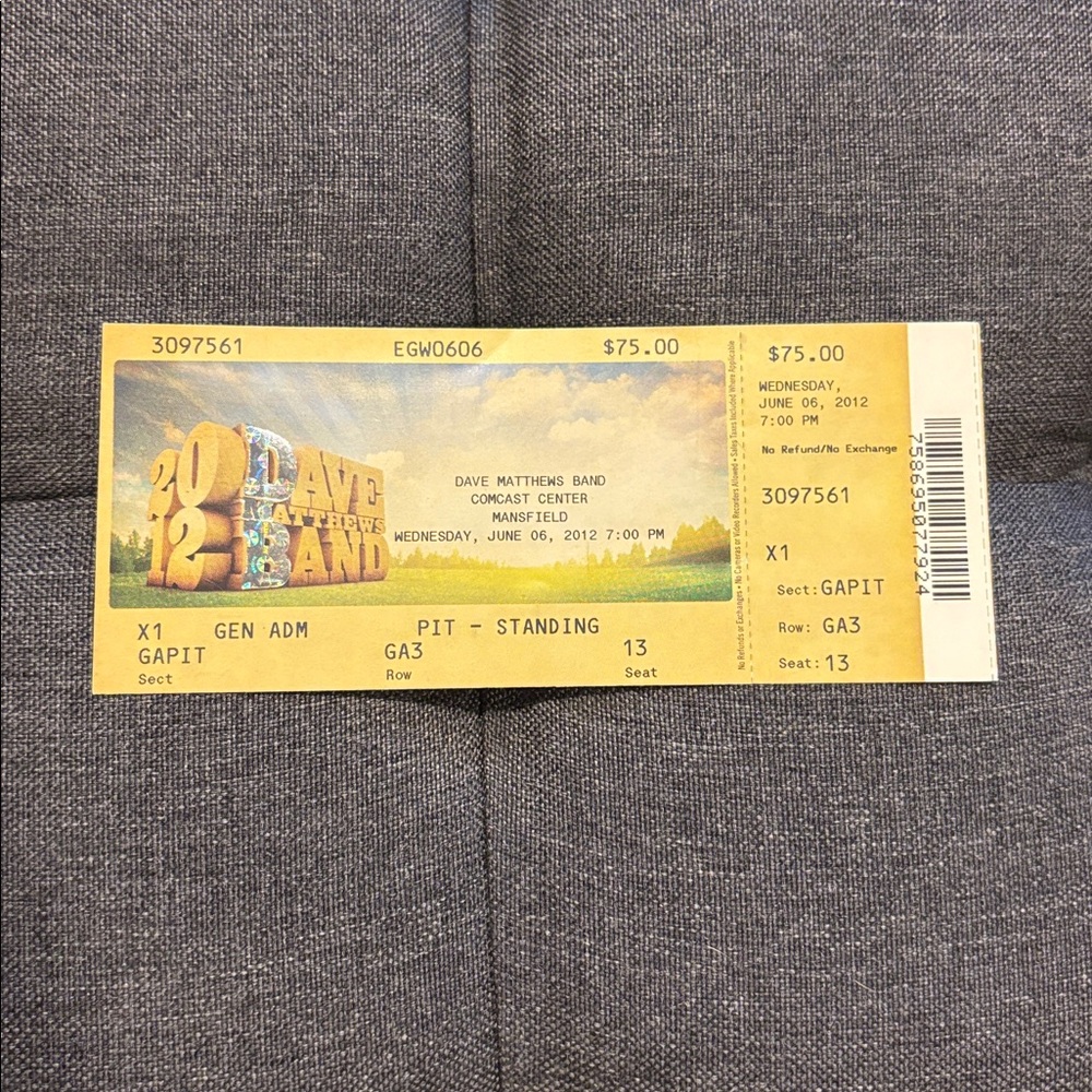 Dave Matthews Band Concert Ticket